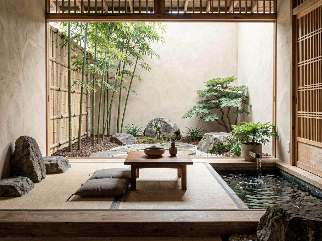 Zen entryway — room view
