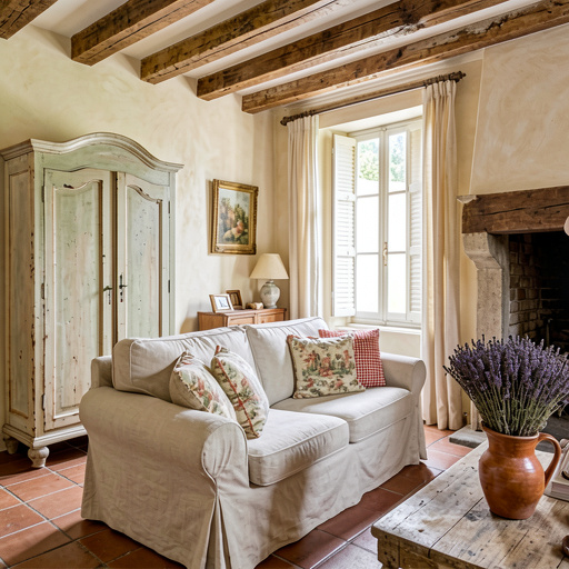 French Country Dining Room with plaster arch to the kitchen
